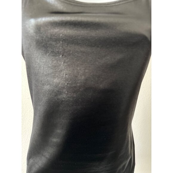 Bebe Sport Vintage Tank Top M Y2K Faux Leather Liquid Look Racerback Made in USA - Picture 4 of 13